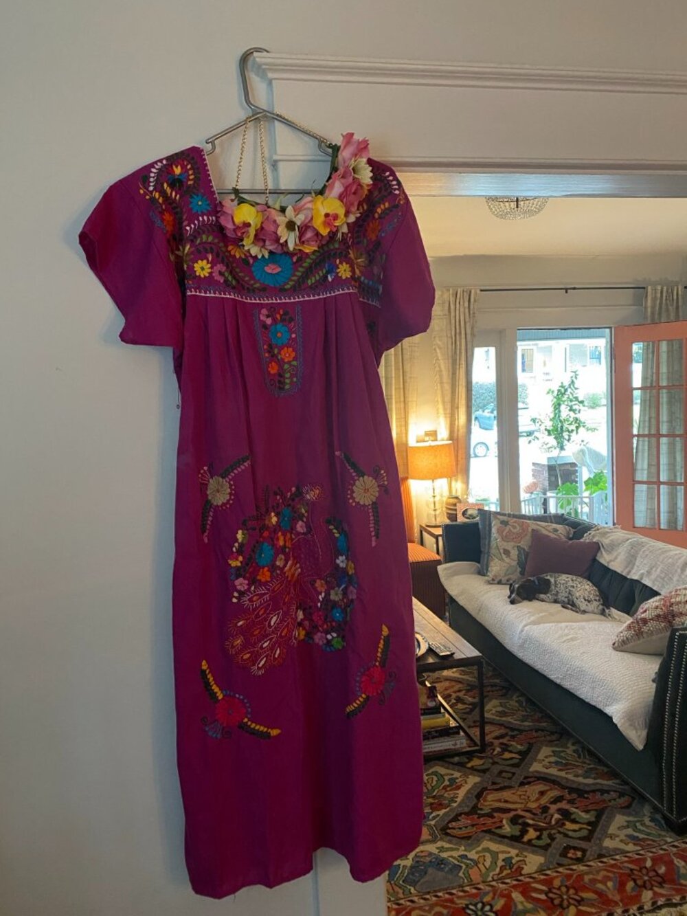 Gorgeous embroidered floral Mexican-style dress! Authentic and artisan made!